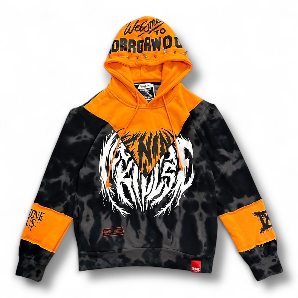 NWOT Shibori Threads x Ice Nine Kills “Welcome to Horrorwood” Spiked Hoodie